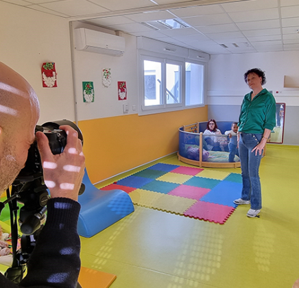 Dominique en séance de shooting